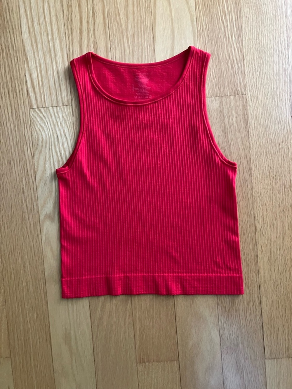 Anthropologie Bright Red Ribbed Tank